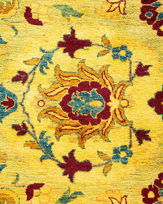 Traditional Mogul Green Wool Area Rug 8' 1" x 9' 10" - Solo Rugs