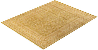 Traditional Mogul Green Wool Area Rug 8' 1" x 10' 1" - Solo Rugs