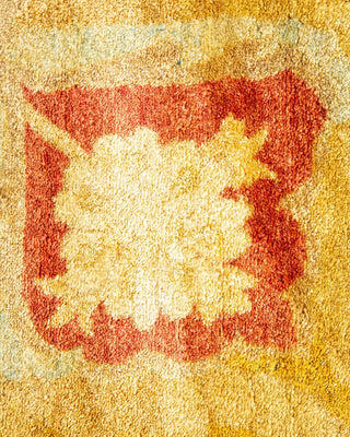 Traditional Mogul Yellow Wool Area Rug 10' 1" x 14' 0" - Solo Rugs