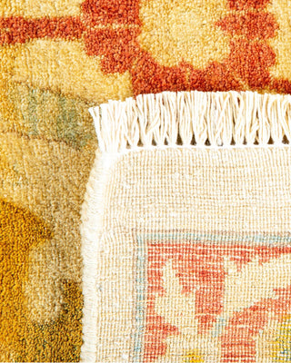 Traditional Mogul Yellow Wool Area Rug 10' 1" x 14' 0" - Solo Rugs