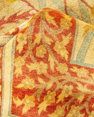Traditional Mogul Yellow Wool Area Rug 10' 1" x 14' 0" - Solo Rugs