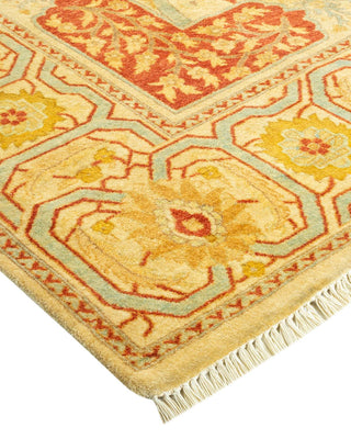 Traditional Mogul Ivory Wool Area Rug 6' 0" x 9' 1" - Solo Rugs