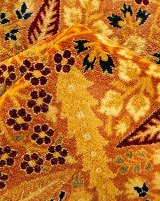 Traditional Mogul Brown Wool Area Rug 6' 1" x 8' 10" - Solo Rugs