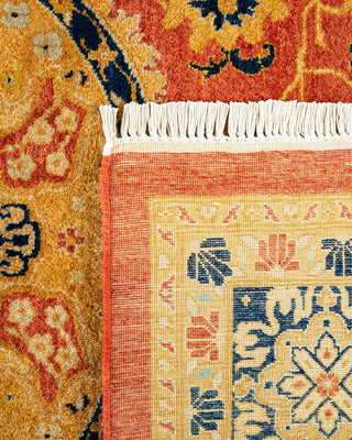 Traditional Mogul Orange Wool Area Rug 6' 1" x 9' 0" - Solo Rugs