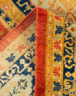 Traditional Mogul Orange Wool Area Rug 6' 1" x 9' 0" - Solo Rugs