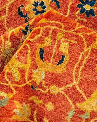 Traditional Mogul Orange Wool Area Rug 6' 1" x 9' 0" - Solo Rugs