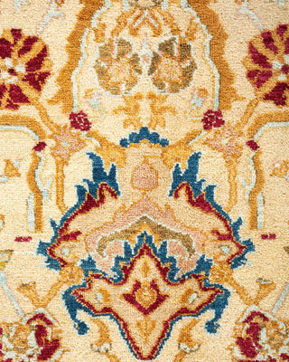 Traditional Mogul Ivory Wool Area Rug 6' 0" x 8' 10" - Solo Rugs