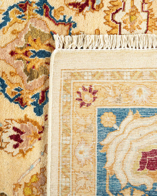 Traditional Mogul Ivory Wool Area Rug 6' 0" x 8' 10" - Solo Rugs