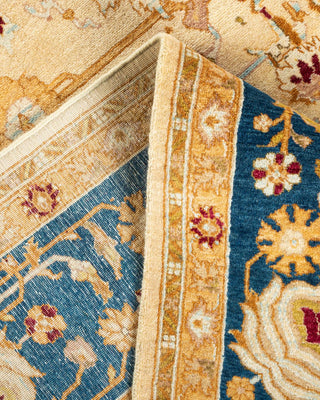 Traditional Mogul Ivory Wool Area Rug 6' 0" x 8' 10" - Solo Rugs