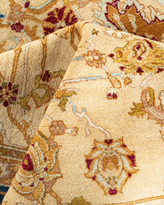 Traditional Mogul Ivory Wool Area Rug 6' 0" x 8' 10" - Solo Rugs