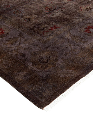 Contemporary Fine Vibrance Brown Wool Area Rug 5' 1" x 8' 4" - Solo Rugs