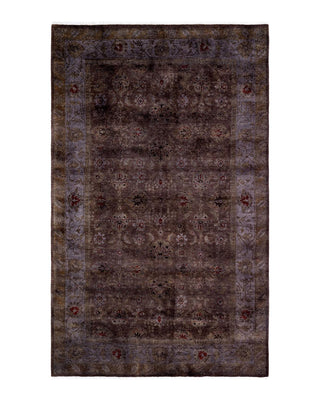 Contemporary Fine Vibrance Brown Wool Area Rug 5' 1" x 8' 4" - Solo Rugs