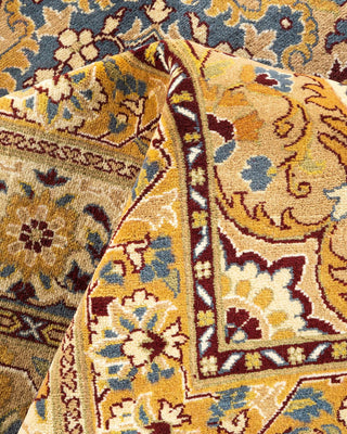 Traditional Mogul Yellow Wool Area Rug 9' 3" x 12' 2" - Solo Rugs