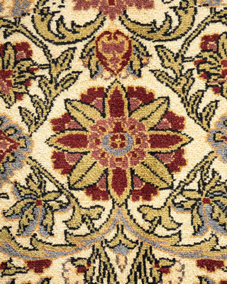 Traditional Mogul Ivory Wool Area Rug 6' 0" x 8' 7" - Solo Rugs