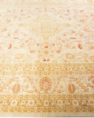 Traditional Mogul Ivory Wool Area Rug 9' 3" x 12' 1" - Solo Rugs