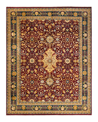 Traditional Mogul Red Wool Area Rug 8' 2" x 10' 3" - Solo Rugs