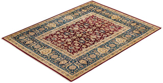 Traditional Mogul Red Wool Area Rug 8' 2" x 10' 5" - Solo Rugs