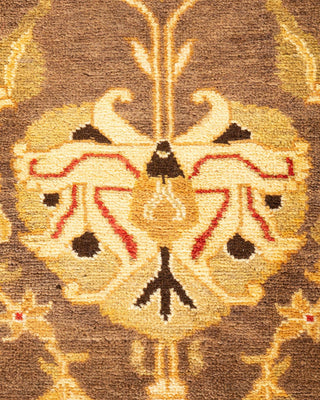 Traditional Mogul Brown Wool Area Rug 8' 1" x 10' 1" - Solo Rugs