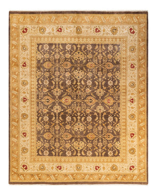 Traditional Mogul Brown Wool Area Rug 8' 1" x 10' 1" - Solo Rugs