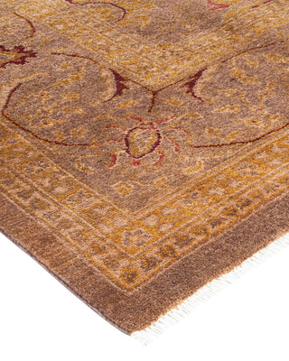 Contemporary Eclectic Brown Wool Area Rug 9' 2" x 12' 5" - Solo Rugs