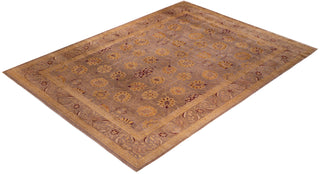 Contemporary Eclectic Brown Wool Area Rug 9' 2" x 12' 5" - Solo Rugs