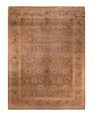 Contemporary Eclectic Brown Wool Area Rug 9' 2" x 12' 5" - Solo Rugs
