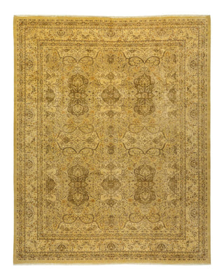 Traditional Mogul Yellow Wool Area Rug 8' 1" x 10' 1" - Solo Rugs