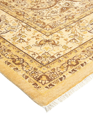 Traditional Mogul Yellow Wool Area Rug 8' 3" x 10' 4" - Solo Rugs