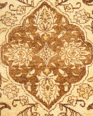 Traditional Mogul Yellow Wool Area Rug 8' 3" x 10' 4" - Solo Rugs