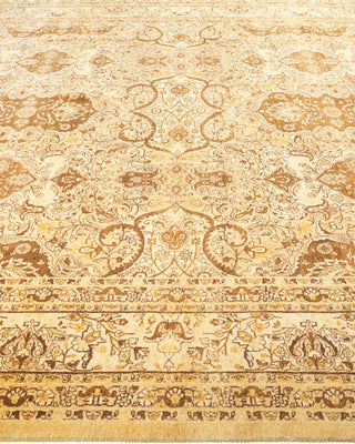Traditional Mogul Yellow Wool Area Rug 8' 3" x 10' 4" - Solo Rugs