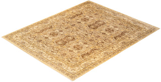 Traditional Mogul Yellow Wool Area Rug 8' 3" x 10' 4" - Solo Rugs
