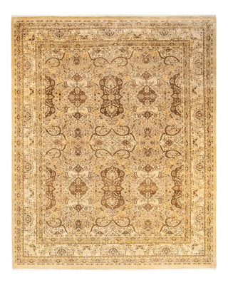 Traditional Mogul Yellow Wool Area Rug 8' 3" x 10' 4" - Solo Rugs