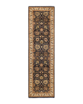 Traditional Mogul Black Wool Runner 3' 0" x 11' 1" - Solo Rugs