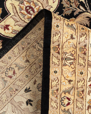 Traditional Mogul Black Wool Area Rug 9' 1" x 12' 4" - Solo Rugs
