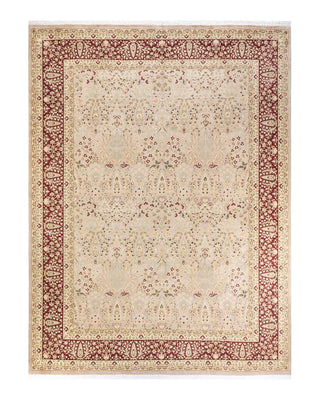 Traditional Mogul Ivory Wool Area Rug 9' 2" x 12' 3" - Solo Rugs