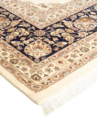 Traditional Mogul Ivory Wool Area Rug 9' 2" x 13' 0" - Solo Rugs