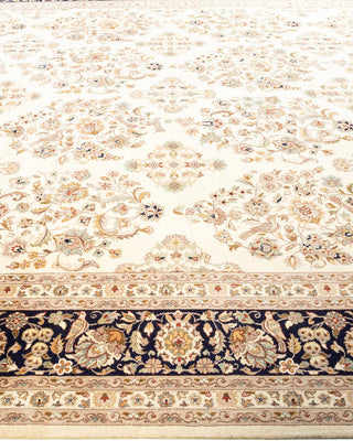 Traditional Mogul Ivory Wool Area Rug 9' 2" x 13' 0" - Solo Rugs