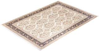Traditional Mogul Ivory Wool Area Rug 9' 2" x 13' 0" - Solo Rugs