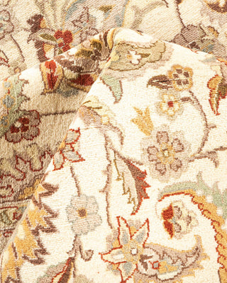 Traditional Mogul Ivory Wool Area Rug 9' 0" x 12' 10" - Solo Rugs