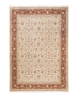 Traditional Mogul Ivory Wool Area Rug 9' 0" x 12' 10" - Solo Rugs