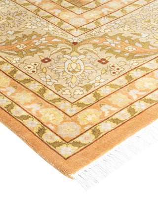 Traditional Mogul Brown Wool Area Rug 9' 3" x 12' 5" - Solo Rugs