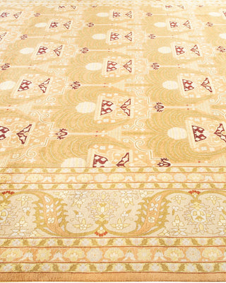 Traditional Mogul Brown Wool Area Rug 9' 3" x 12' 5" - Solo Rugs