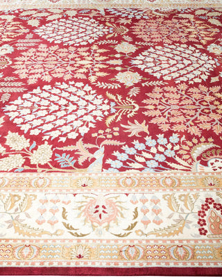 Traditional Mogul Orange Wool Area Rug 9' 2" x 12' 4" - Solo Rugs