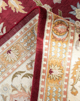 Traditional Mogul Orange Wool Area Rug 9' 2" x 12' 4" - Solo Rugs