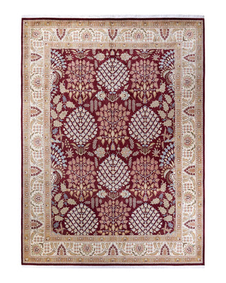 Traditional Mogul Orange Wool Area Rug 9' 2" x 12' 4" - Solo Rugs