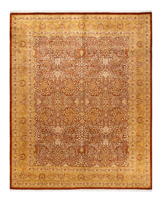 Traditional Mogul Orange Wool Area Rug 8' 1" x 10' 3" - Solo Rugs