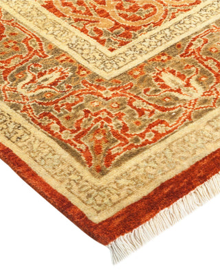 Traditional Mogul Orange Wool Area Rug 3' 2" x 5' 5" - Solo Rugs