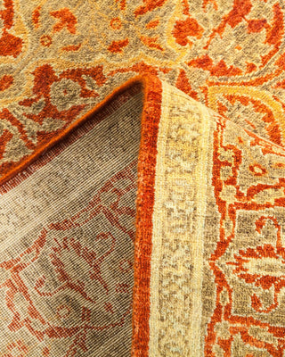 Traditional Mogul Orange Wool Area Rug 3' 2" x 5' 5" - Solo Rugs