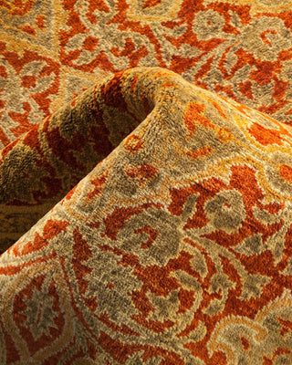 Traditional Mogul Orange Wool Area Rug 3' 2" x 5' 5" - Solo Rugs