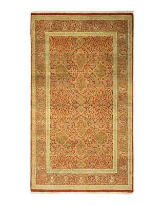 Traditional Mogul Orange Wool Area Rug 3' 2" x 5' 5" - Solo Rugs